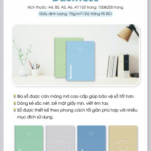 Sổ lò xo B5 Business Hải Tiến 200 trang